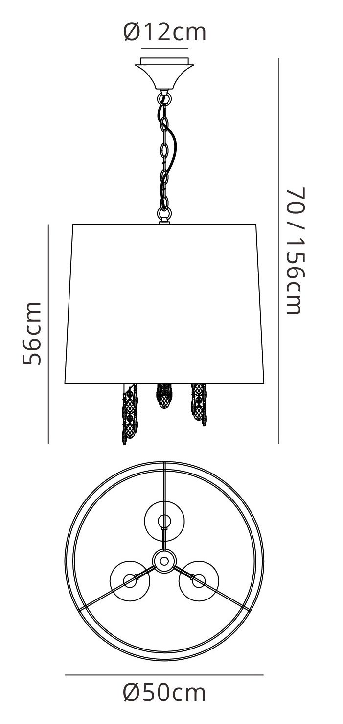 M3880  Tiffany AB Crystal Pendant 3+3 Light